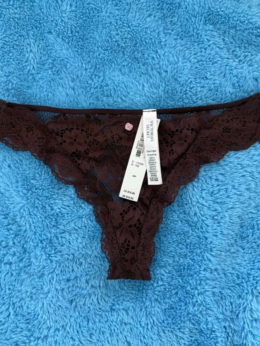 3-Piece Set VS Victoria’s Secret Dream Angels Lace 34D / S Burgundy Brown - Picture 8 of 13